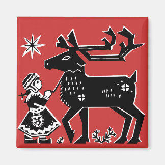 Íman Lapland Girl segura refeitório de Natal
