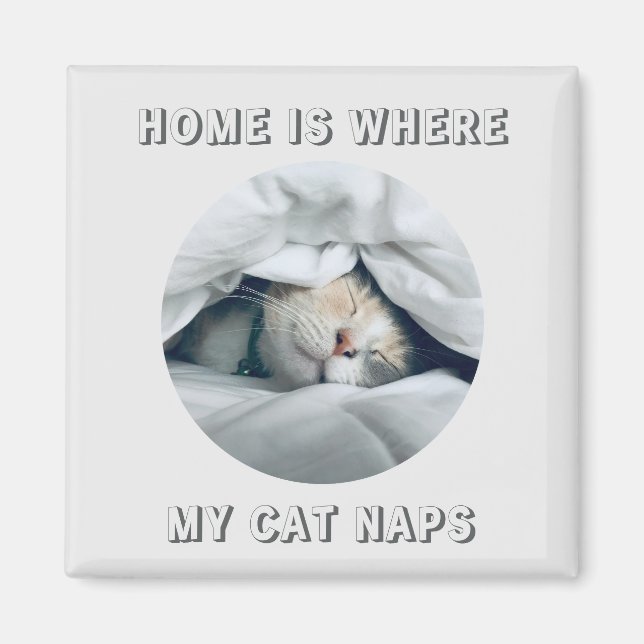 Íman Lar é onde meu gato tira fotos personalizadas (Frente)