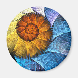 Íman Laranja Amarelo Amarelo Azul, Arredondada
