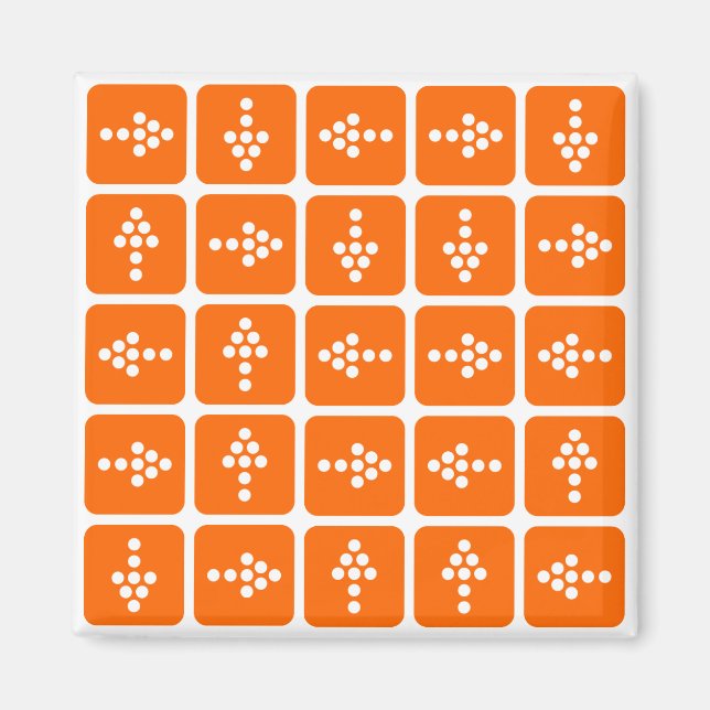 Íman Laranja ao quadrado de setas LED (Frente)