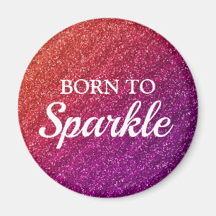 Íman Laranja Brilhante e Glitter Roxo Nascida para Bril