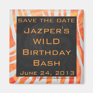 Íman Laranja e branco do monograma da zebra