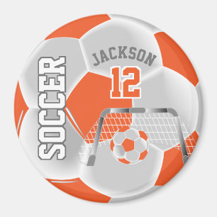Íman Laranja e Branco Personalizar Bola de Futebol