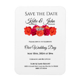 Íman Laranja e cor-de-rosa - Salve a data -