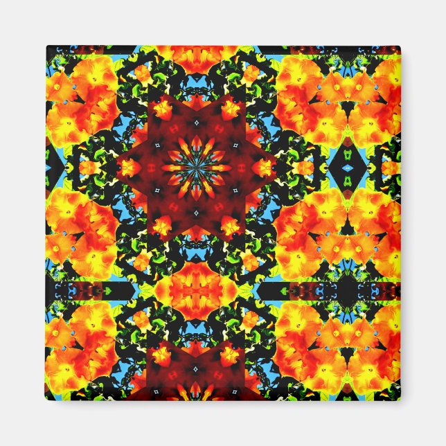 Íman Laranja Floral (Frente)