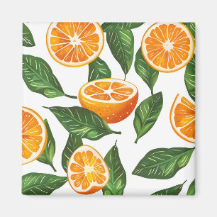 Íman Laranja Fruta Botânica Citrus Sem Costura
