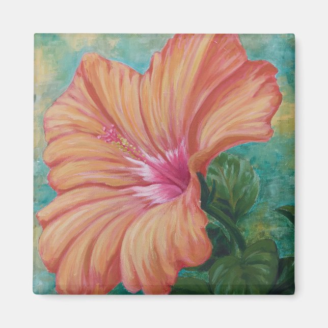 Íman Laranja Hibiscus Magnet (Frente)