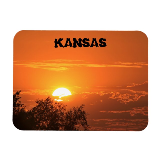 Íman Laranja Laranja Laranja Kansas Sunset Magnet (Horizontal)
