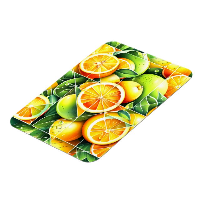 Íman Laranja Limão Botânico Citrino Geométrico (Left Side)