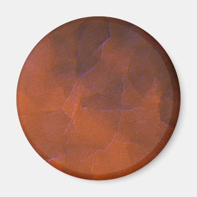 Íman Laranja Marrom Azul Realces Rústicos Arte Abstrata (Frente)