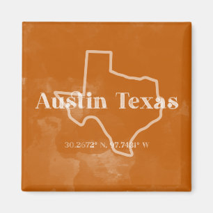 Íman Laranja Queimada Austin Texas Magnet