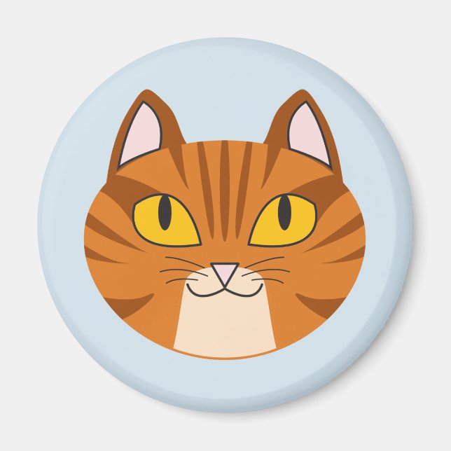 Íman Laranja Tabby Gato Arredondado (Frente)