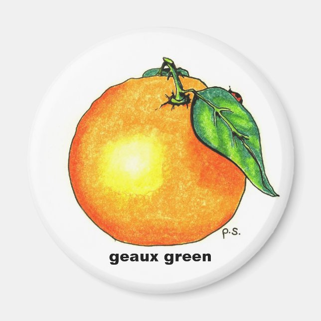 Íman Laranja, verde-geaux (Frente)