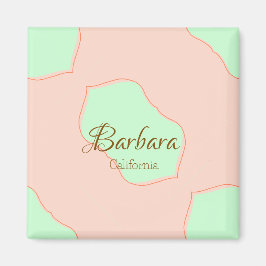 Íman Laranja verde pastel boho adicionar nome lugar rús