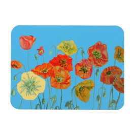 Íman Laranja Vermelho Poppies Aquarela Magneta