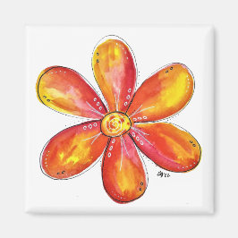 Íman Laranja Whimsical Colorida e Amarelo