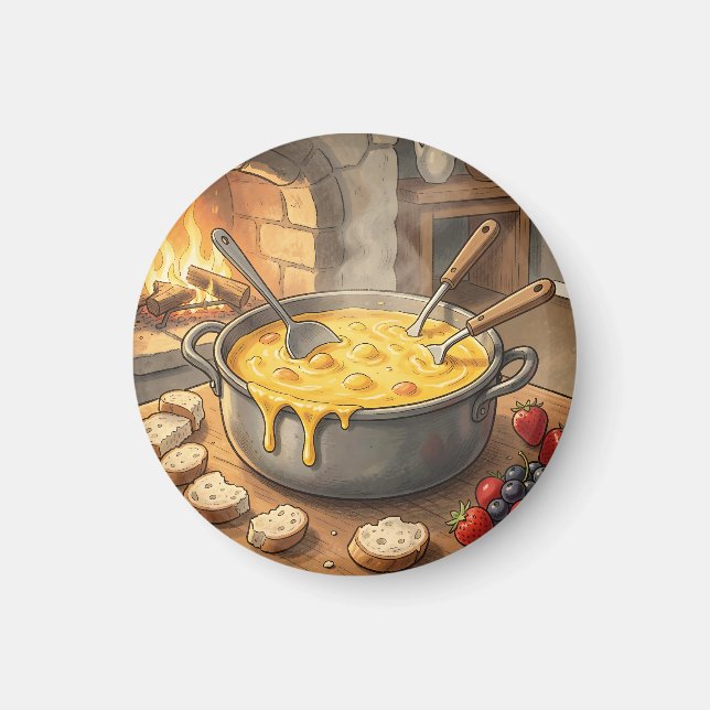 Íman Lareira de Fondue de Queijo Aconchegante (Frente)