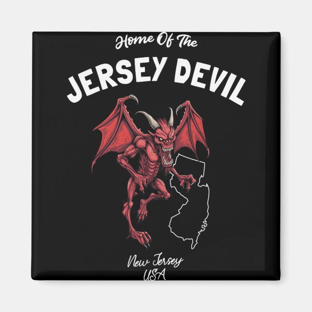 Íman Larva Do Diabo De Jersey Nova Jersey EUA Críptido (Frente)