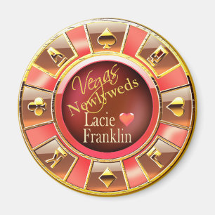 Íman Las Vegas Deluxe Coral Peach Casino Chip Favor