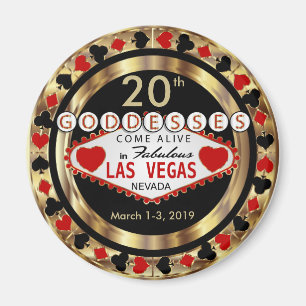 Íman Las Vegas Goddese Poker Chip Design
