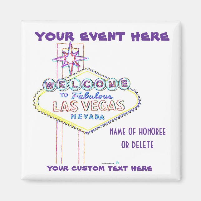 Íman Las Vegas Sign Artsy para eventos especiais (Frente)