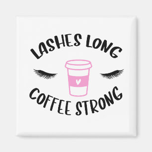 Íman Lashes Café Longo Forte Rosa Engraçado