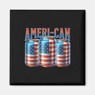 Íman Lata de cerveja engraçada americana bandeira patri