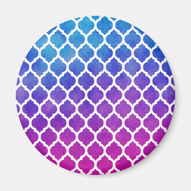 Íman Latite marroquina azul-roxa-rosa (Frente)