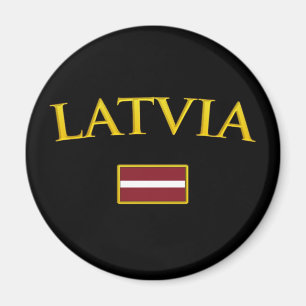 Íman Latvia dourado