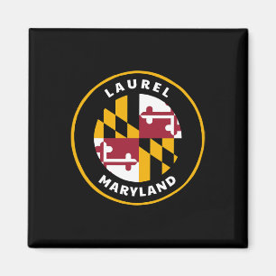 Íman Laurel Maryland Md Bandeira Dge Roundlet Lembrança