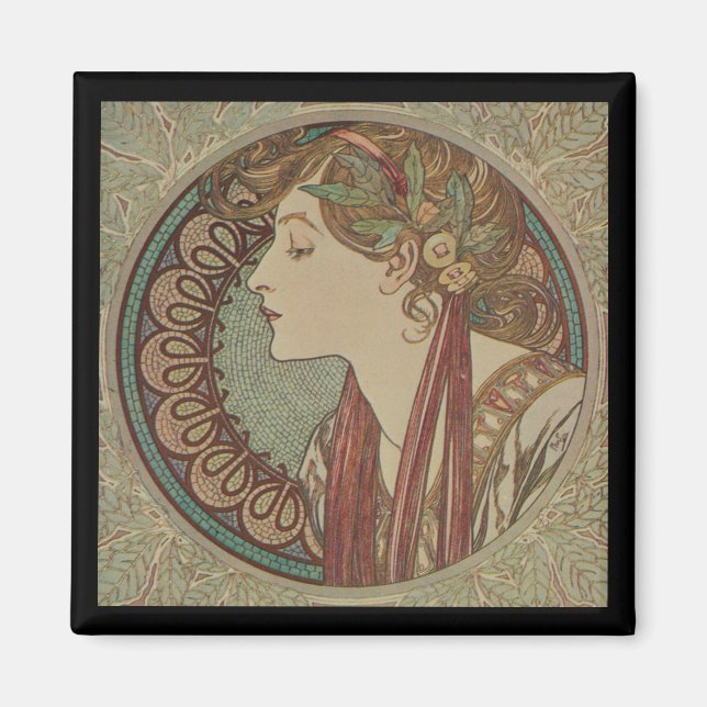 Íman Laurel por Alphonse Mucha (Frente)