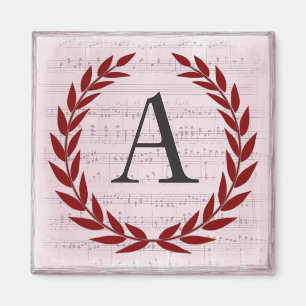 Íman Laurel Wreath Sheet Music Monograma Inicial A