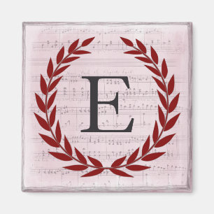 Íman Laurel Wreath Sheet Music Monograma Inicial E