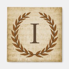 Íman Laurel Wreath Sheet Music Monograma Inicial I