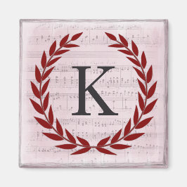 Íman Laurel Wreath Sheet Music Monograma Inicial K