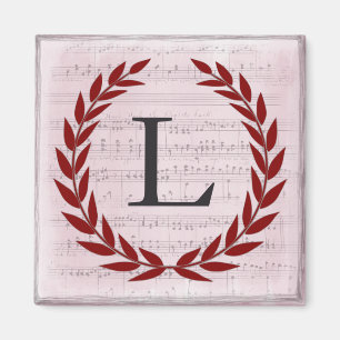 Íman Laurel Wreath Sheet Music Monograma Inicial L