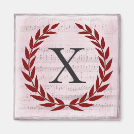 Íman Laurel Wreath Sheet Music Monograma Inicial X