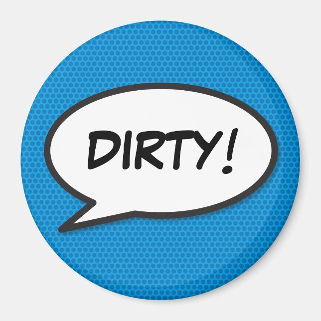 Íman Lava-louças Diversão Suja Arte Gráfica de Quadrinh (Frente)