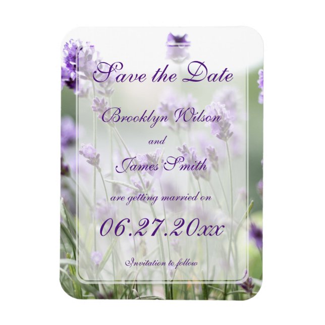 Íman Lavanda Bohemian Wedding Save The Date Magnets (Vertical)