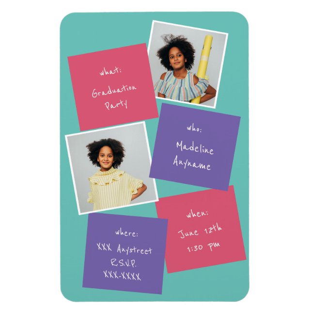 Íman Lavanda de Convite para Graduação de Fotos Whimsic (Vertical)