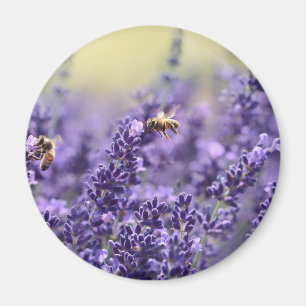 Íman Lavanda de Primavera com Abelhas Floral Roxa