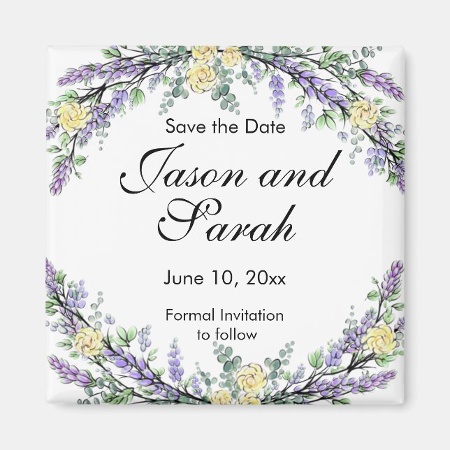 Íman lavanda de rosas amarelas do eucalipto (Frente)