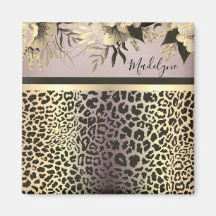 Íman Lavanda Dourada Leopardo Safari Floral