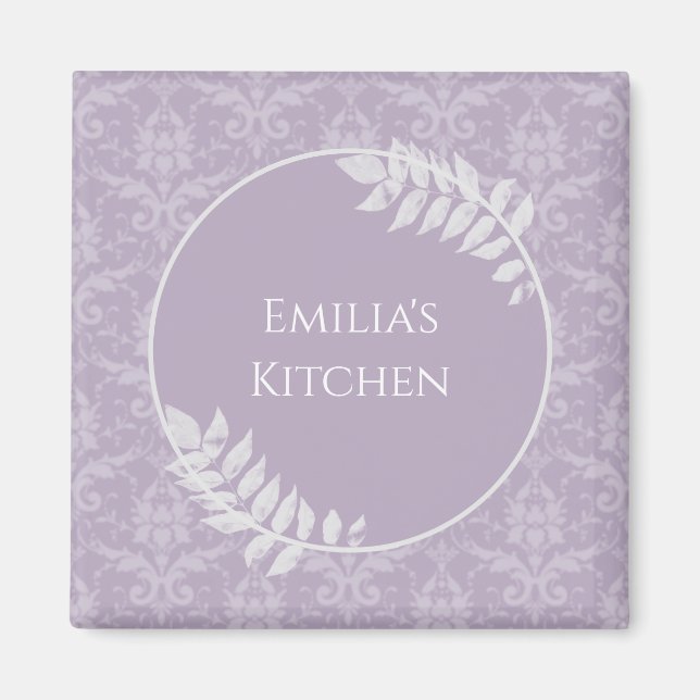 Íman Lavanda Elegante Damask (Frente)