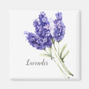 Íman Lavanda Flores Aquarela