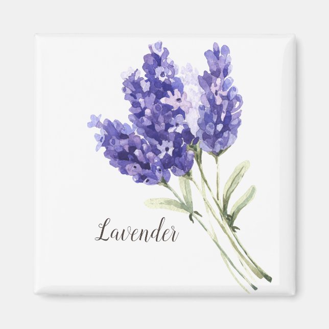 Íman Lavanda Flores Aquarela (Frente)