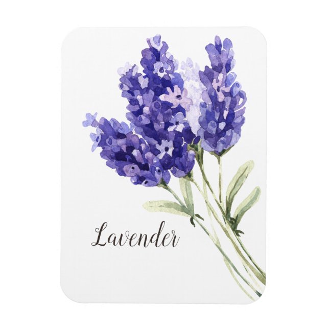 Íman Lavanda Flores Aquarela (Vertical)