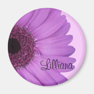 Íman Lavanda Gerbera Daisy Round Magnet