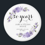Íman Lavanda roxo floral 50º aniversário de casamento<br><div class="desc">Celebrar um amor que resistiu ao teste do tempo com a nossa design de "florais roxos Lavandas 50º aniversário de casamento". Perfeito para honrar um marco ouro, esta peça elegante e sincera captura a essência de uma jornada de 50 anos cheia de amor, riso e lembranças queridas. Ideal para convites...</div>