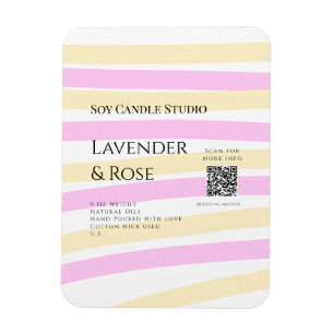 Íman Lavanda soy candela com rosa adicione q r código t